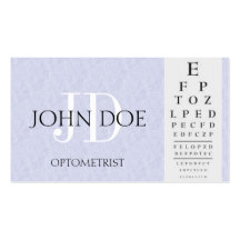 Optometrist Chart Light Blue Business Cards