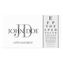 Optometrist Chart White Business Card Templates