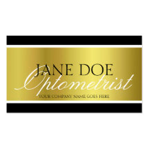 Optometrist Gold Metallic Script Business Card