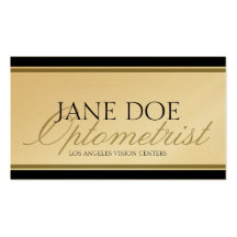 Optometrist Optometry Eye Doctor Gold Script Business Cards