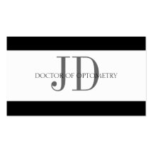 Optometrist Stripe White/White Business Card