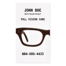 Optometry Eye Glasses Business Card Templates
