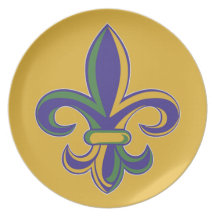 OPUS Mardi Gras Fleur De Lis Party Plates