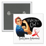 Oral Cancer I Fight Like a Girl Rosie The Riveter Buttons