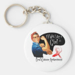Oral Cancer I Fight Like a Girl Rosie The Riveter Keychain