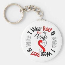 Oral Cancer Ribbon Support Wife Keychain
