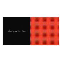 Orange and Black Polka Dot Pattern Customized Photo Card