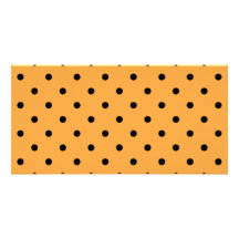 Orange and Black Polka Dot Pattern. Picture Card