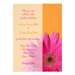 Orange and Pink Gerbera Daisy Wedding Invitation