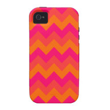 Orange and Pink Zigzag Vibe iPhone 4 Cover