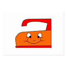 Orange and Red Iron Cartoon. On White. Business Card Templates