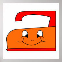 Orange and Red Iron Cartoon. On White. Print