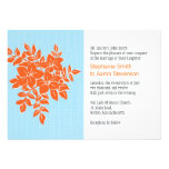 Orange and Tiffany Floral Wedding Invitation invitations
