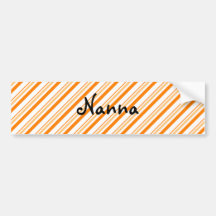Orange and White Striped Bumper Sticker