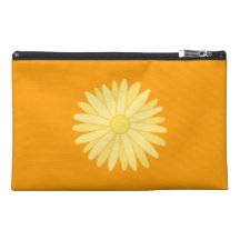 Orange and Yellow Floral Design. Travel Accessory Bag