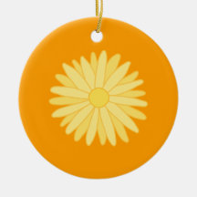 Orange and Yellow Floral Design. Ornament