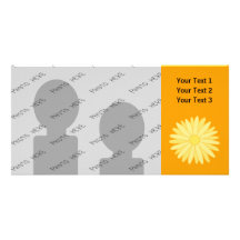 Orange and Yellow Floral Design. Photo Card Template