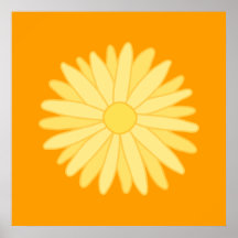 Orange and Yellow Floral Design. Posters