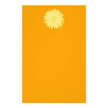 Orange and Yellow Floral Design. Stationery Paper