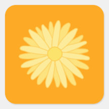 Orange and Yellow Floral Design. Sticker
