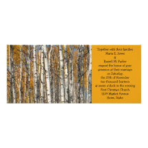 Orange Autumn Aspens Wedding Custom Invitations