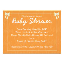 Orange Baby shower invitation