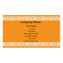 Orange Baroque Business Card Template