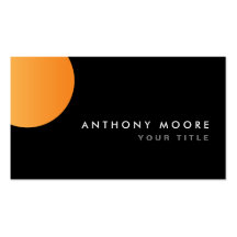 Orange black circle modern stylish business cards