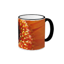 Orange Black Daisy Mug