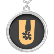Orange Blooms Monogram Necklaces