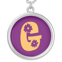 Orange Blooms Monogram Necklaces