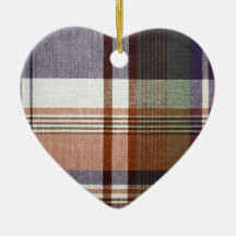 Orange & Blue Plaid Christmas Ornaments