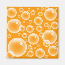 Orange Bubbles Fridge Magnets