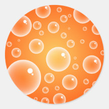Orange Bubbles Round Sticker