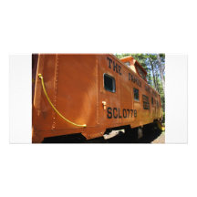 Orange Caboose Custom Photo Card