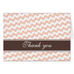Orange Chevron Brown Stripe custom Thank You Cards