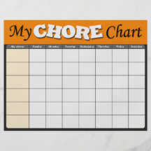 Orange Children's Chore Charts Flyer