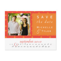 Orange Circle Save the Date Card Postcards