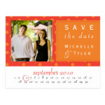 Orange Circle Save the Date Card Postcards