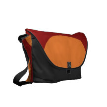 Orange Circles on Red Messenger Bags