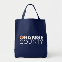 Orange County grocery tote white text Canvas Bags