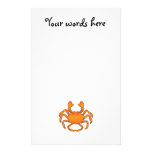 Orange crab personalized stationery