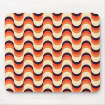 Orange, Cream, Brown Retro Fifties Abstract Art Mousepad