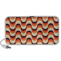 Orange, Cream, Brown Retro Fifties Abstract Art Notebook Speakers
