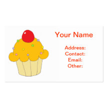 Orange Cupcake Business Cards