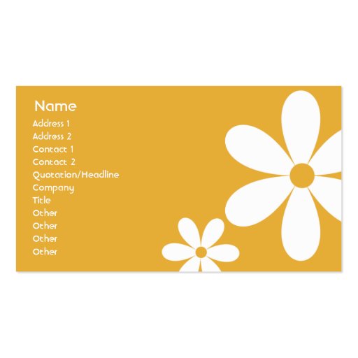 Orange Daisies - Business Business Card Templates