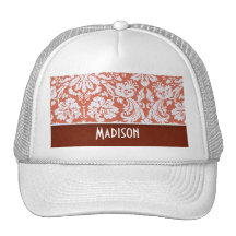 Orange Damask; Cute Trucker Hats