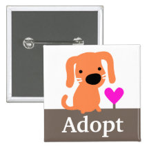 Orange Dog Pet Adoption Pin