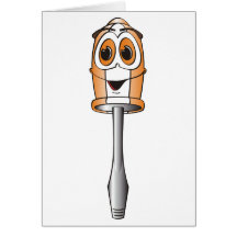 Orange Flathead Screwdriver Greeting Cards