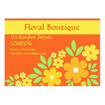 Orange floral - Business card